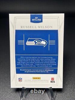 2019 RUSSELL WILSON National Treasures GAME WORN Patch On Card AUTO #/20