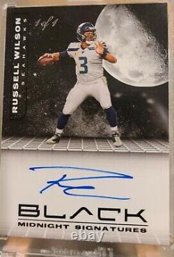 2020 Panini Black Midnight Signatures Russell Wilson 1/1 Auto ONE OF ONE