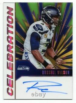 2020 Panini NFL Chronicles Russell Wilson Celebration On Card Auto Seahawks SSP