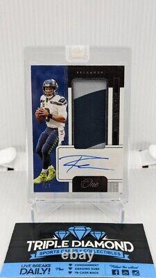 2020 Panini One Russell Wilson Blue Patch Auto Autograph #4/8 Seahawks SSP