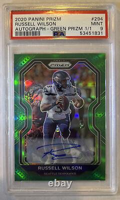 2020 Panini PRIZM Russell Wilson Green Prizm Auto One Of One