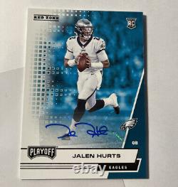 2020 Panini Playoff Jalen Hurts #214 Red Zone Rookie Eagles RC AUTO Autograph