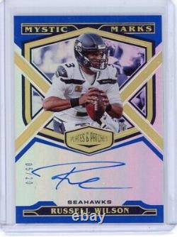 2020 Plates And Patches Russell Wilson Blue Mystic Marks Auto Seahawks #/20