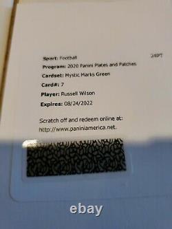 2020 Plates/Patches RUSSELL WILSON AUTO REDEMPTION MYSTIC MARK GREEN #'D 10