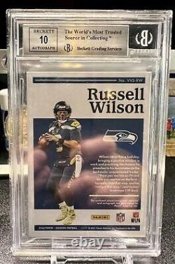2020 RUSSELL WILSON PANINI ENCASED VAULTED VETERAN PATCH AUTO 2/5 Bgs 9 Mint