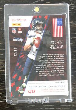 2020 Rookies and Stars Russell Wilson Auto! Great American Hero's! 2/10