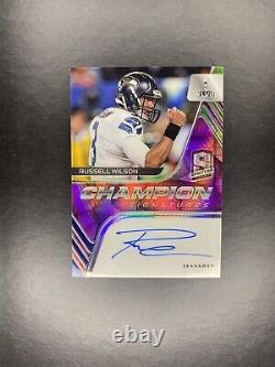 2020 Spectra Russell Wilson Champion Signatures, 2/3 on card auto, Seahawks