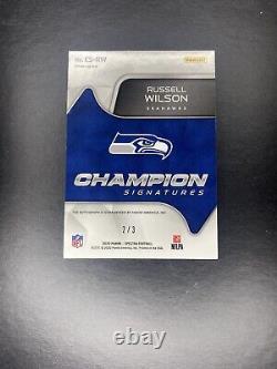 2020 Spectra Russell Wilson Champion Signatures, 2/3 on card auto, Seahawks