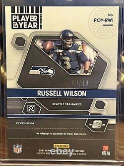 2021 Contenders Optic Player of the Year Gold Auto Russell Wilson #8/10