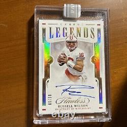 2021 Flawless Collegiate Russell Wilson On Card Encased Campus Legends Auto #/10