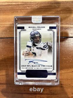 2021 Flawless Russell Wilson Man of the Year Auto Blue Parallel /10! 