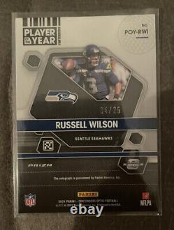 2021 Panini Contenders Optic Russell Wilson Auto /25 POY-RWI Seahawks Let's Ride