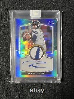 2021 Panini One Russell Wilson Jersey Patch On Card Auto /8 Nike Patch