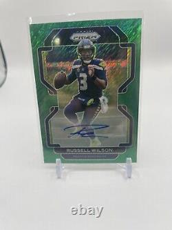 2021 Panini Prizm Russell Wilson FOTL Exclusive Green Shimmer 1 Of 1 Auto #45