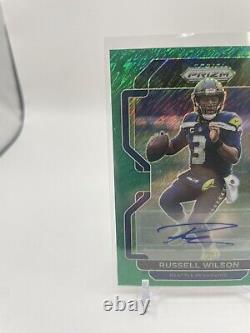 2021 Panini Prizm Russell Wilson FOTL Exclusive Green Shimmer 1 Of 1 Auto #45
