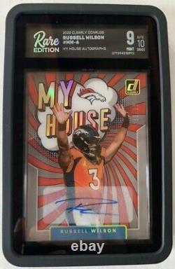 2022 Donruss Clearly Russell Wilson My House /10 Gold Auto Rare Edition 9 10