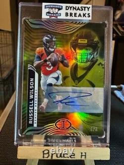 2022 Illusions Gold Auto Russell Wilson Broncos #3/3 Double Jersey Number