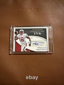 2022 Immaculate Russell Wilson Immaculate Ink AUTO 05/49 SAP Badgers Encased Red