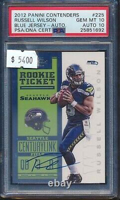 25851692 Russell Wilson 2012 Contenders RC Ticket Auto PSA DNA 10 / 10 SICK