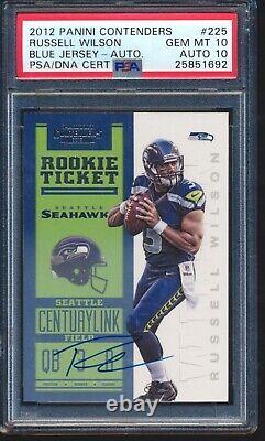 25851692 Russell Wilson 2012 Contenders RC Ticket Auto PSA DNA 10 / 10 SICK