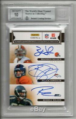 Andrew Luck Russell Wilson Auto Rc 2012 Prime Signatures Pen Pals 6x Bgs 9 Mint
