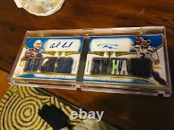 Andrew Luck Russell Wilson Dual Auto Relic Book Card 3/3 Topps Triple Thread Ssp
