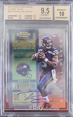 Bgs 9.5 2012 Contenders Russell Wilson Rc 30/99 Playoff Ticket Auto 10 True Gem+