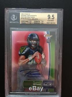 Bgs 9.5 Russell Wilson 2012 Topps Finest Red Refractor Auto Rc #/15 Gem Mint