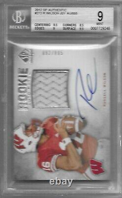 Bgs 9 Mint 2012 Sp Authentic Russell Wilson Jersey Auto Rc /885 #272 Seahawks
