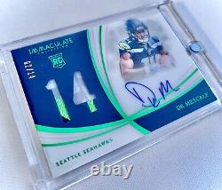 DK Metcalf RC 2019 Immaculate FOTL Numbers RPAEMERALD /14 Rookie Patch AUTO