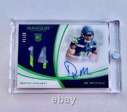 DK Metcalf RC 2019 Immaculate FOTL Numbers RPAEMERALD /14 Rookie Patch AUTO