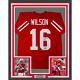 Framed Facsimile Autographed Russell Wilson 33x42 Red Reprint Laser Auto Jersey