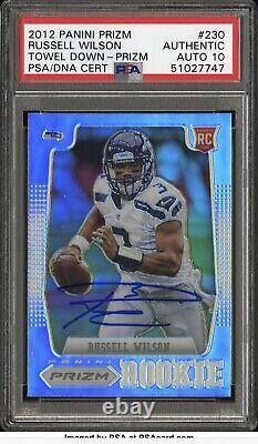 HOLY GRAIL 1/1 2012 Panini Prizm #230 SILVER Russell Wilson Rookie AUTO PSA 10