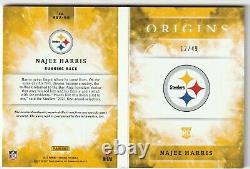 Najee Harris 2021 Panini Origins Booklet Rpa Rc Patch Auto Steelers 12/49