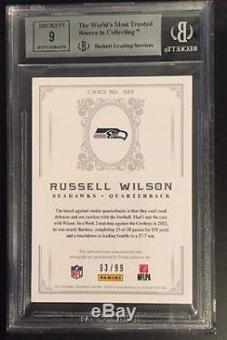 National Treasures RPA Rookie Russell Wilson 93/99 BGS 9/9 AUTO
