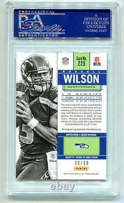 RUSSELL WILSON 2012 Contenders Playoff Ticket Rookie RC Auto Gem SP 58/99 PSA 10