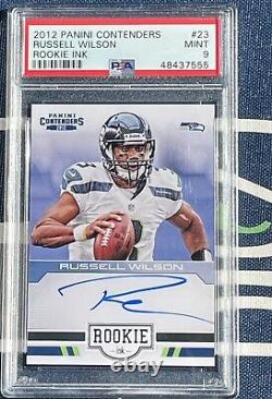 RUSSELL WILSON 2012 Contenders ROOKIE INK Autograph Card AUTO PSA 9 MINT /75