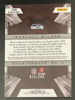 RUSSELL WILSON 2012 Crown Royale #280 Rookie Patch AUTO RPA 075/349 SEAHAWKS RC