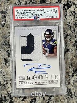RUSSELL WILSON 2012 NATIONAL TREASURES #325 ROOKIE PATCH AUTO /99 authentic PMJS