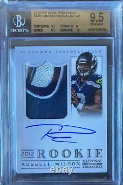RUSSELL WILSON 2012 NATIONAL TREASURES ROOKIE AUTO /99 BGS 9.5. 10 Autograph