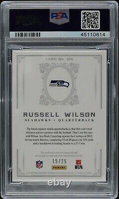 RUSSELL WILSON 2012 National Treasures Rookie Patch Auto RPA BLACK /25 PSA 9 GEM