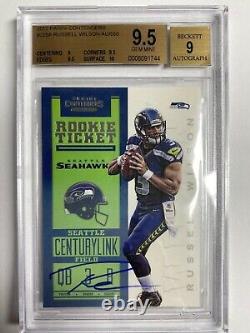 RUSSELL WILSON 2012 Panini Contenders #225A Rookie Ticket RPS Auto BGS 9.5
