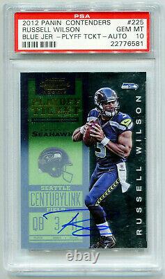 RUSSELL WILSON 2012 Panini Contenders Playoff Ticket Rookie RC Auto 58/99 PSA 10