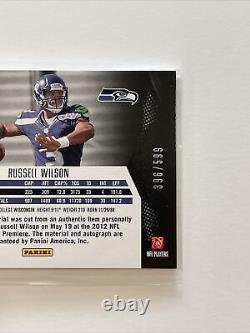 RUSSELL WILSON 2012 Panini MOMENTUM TRIPLE PATCH AUTO # /599 Rookie RC AUTOGRAPH