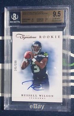 RUSSELL WILSON 2012 Prime Signatures #269 ROOKIE CARD RC Auto #76/199 BGS 9.5 10
