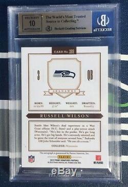 RUSSELL WILSON 2012 Prime Signatures GOLD ROOKIE CARD RC AUTO #8/25 BGS 9.5 10