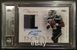 RUSSELL WILSON 2012 Prime Signatures Rookie Auto 3-Color Prime Patch 39/99 BGS 9