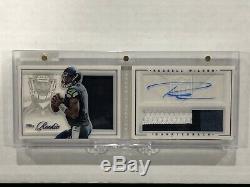 RUSSELL WILSON 2012 ROOKIE PLAYBOOK RC AUTO JERSEY 3 COLOR PATCH 87/149 Seahawks