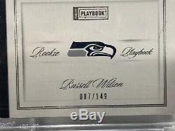 RUSSELL WILSON 2012 ROOKIE PLAYBOOK RC AUTO JERSEY 3 COLOR PATCH 87/149 Seahawks