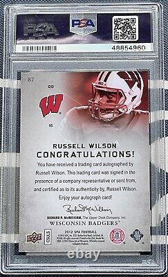 RUSSELL WILSON 2012 SP Authentic PSA 8 ON CARD AUTO Autograph Rookie RC Pop-1